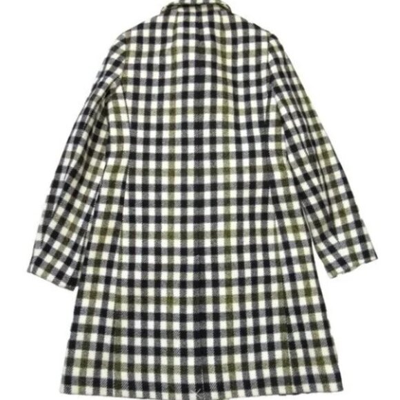 NWT J.Crew Double Breasted Coat in Cypress Black Ivory Oxford Check Plaid 2 - Picture 5 of 5
